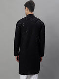 Jompers Mandarin Collar Ethnic Motifs Chikankari Sequined Kurta
