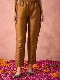 KALINI Ethnic Motifs Yoke Design Thread Work Straight Kurta with Trousers & Dupatta