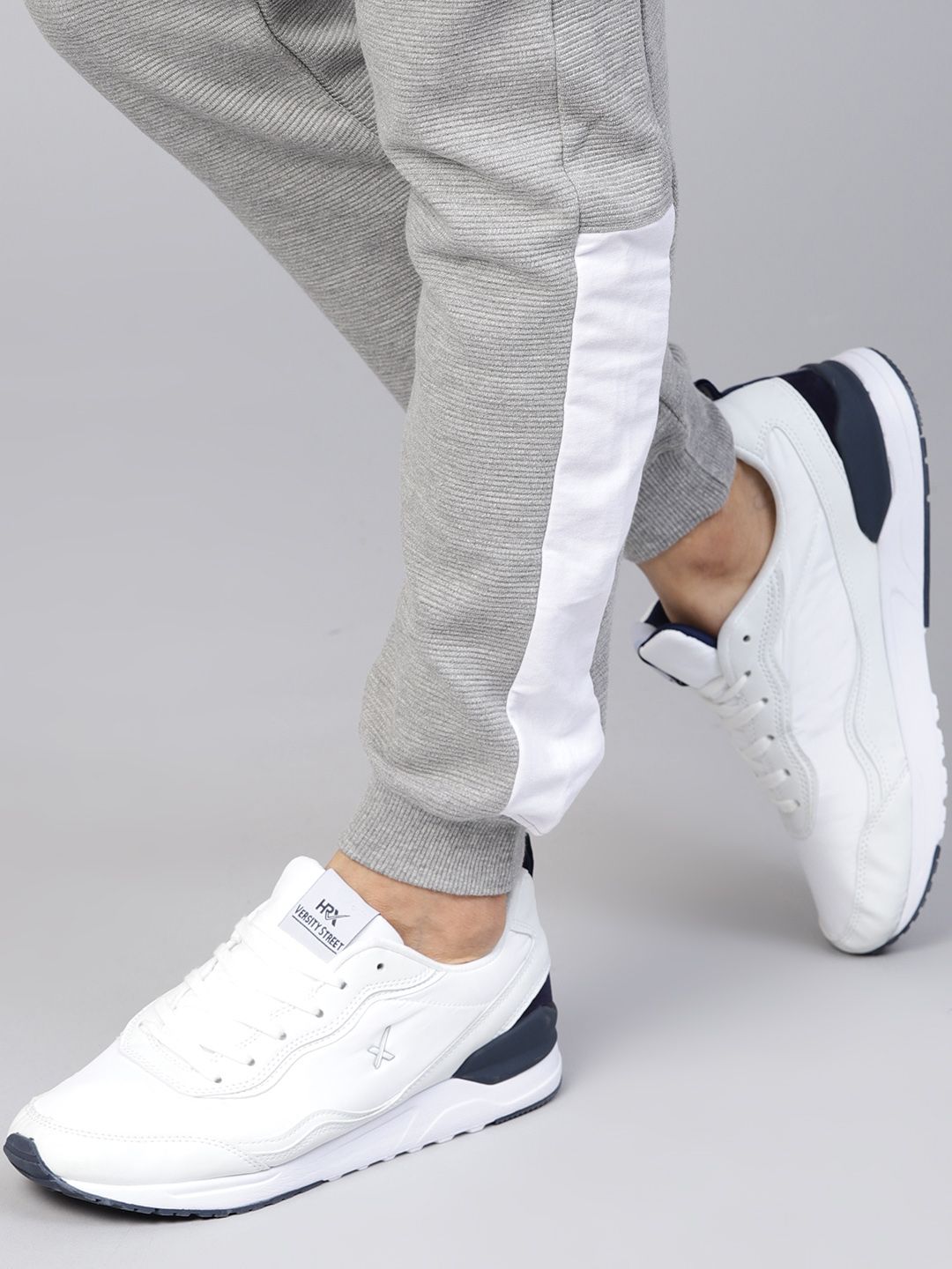 HRX by Hrithik Roshan Men Grey Melange Lifestyle Slim Fit Ottoman Joggers