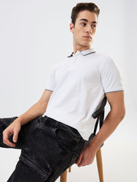 SPYKAR Men Solid Polo Collar Cotton Slim Fit T-shirt