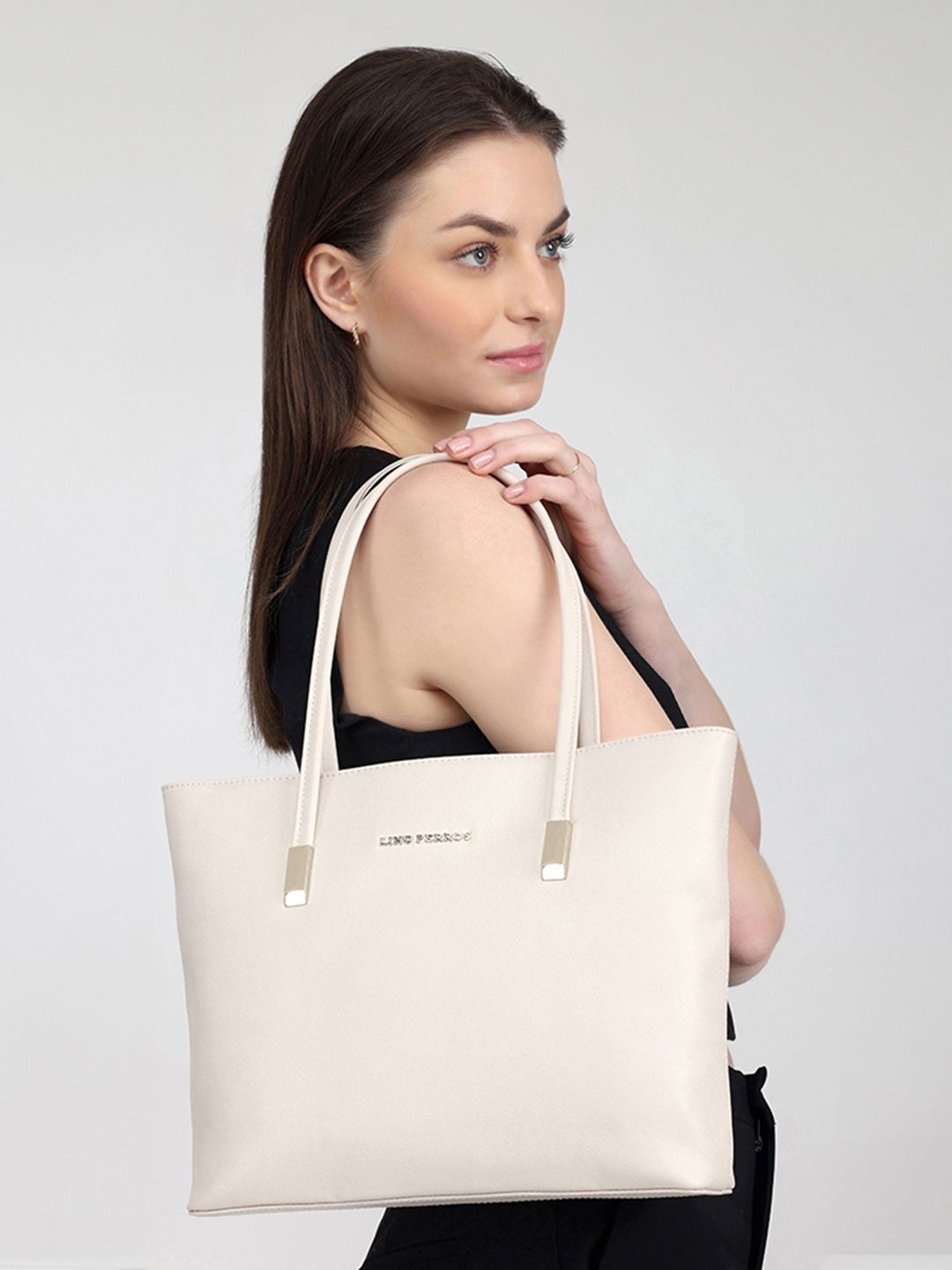 Lino Perros Off-White Solid Laptop Bag