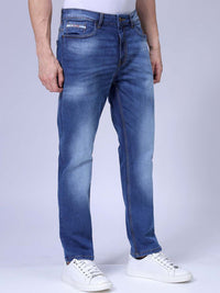 The Indian Garage Co Men Slim Fit Mid-Rise Heavy Fade Stretchable Jeans
