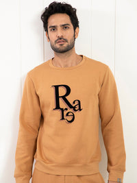 RARE RABBIT Men Argyll Typography Printed Sweatshirt