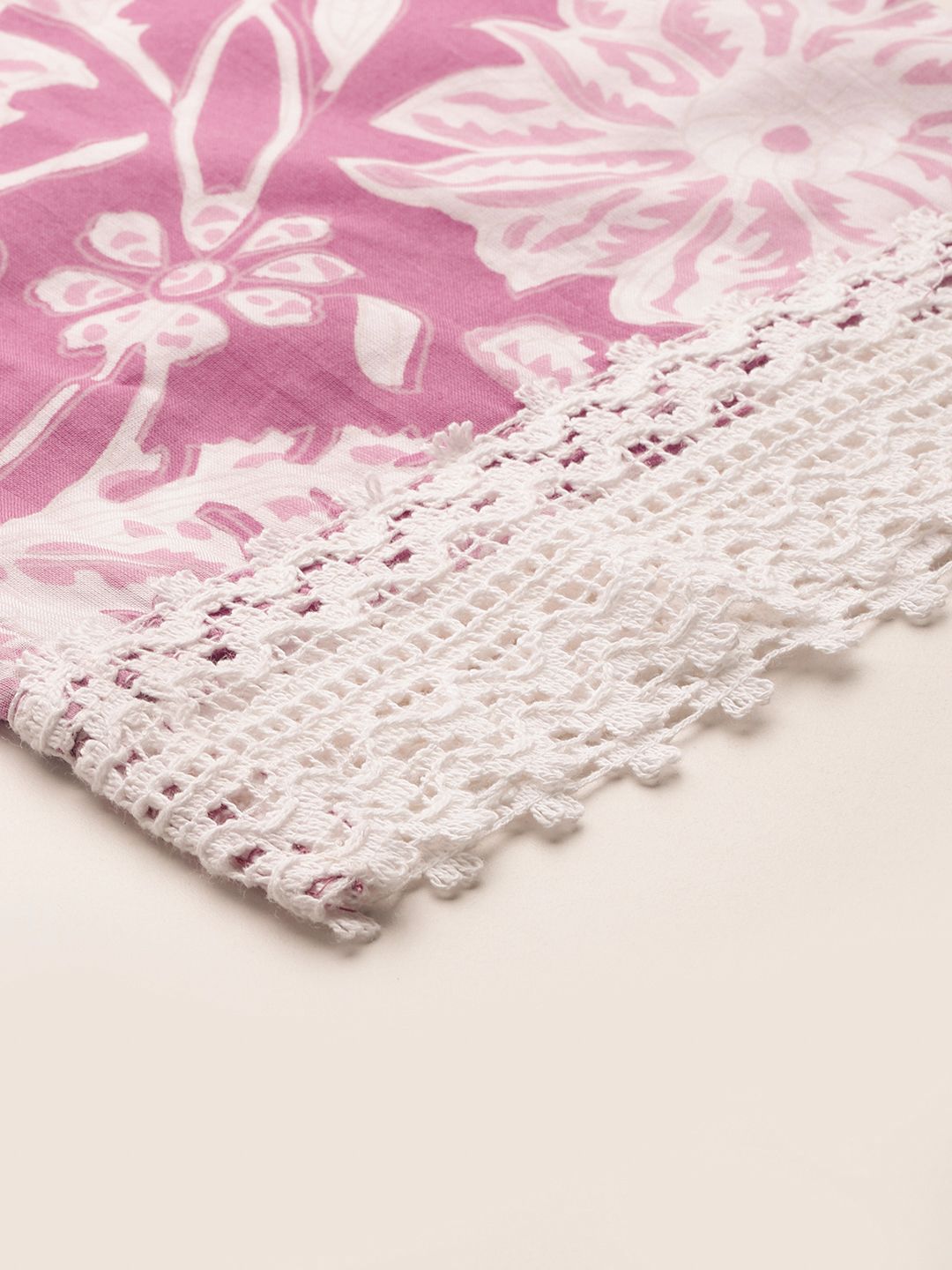 Indo Era Floral Printed Pure Cotton Tunic With Trousers