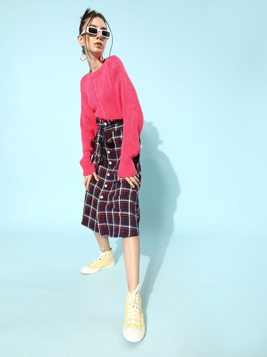 STREET 9 Women Fuchsia Self-Design Pullover Sweater