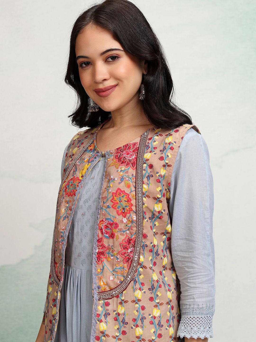 Vishudh Women Floral Print A-Line Dress