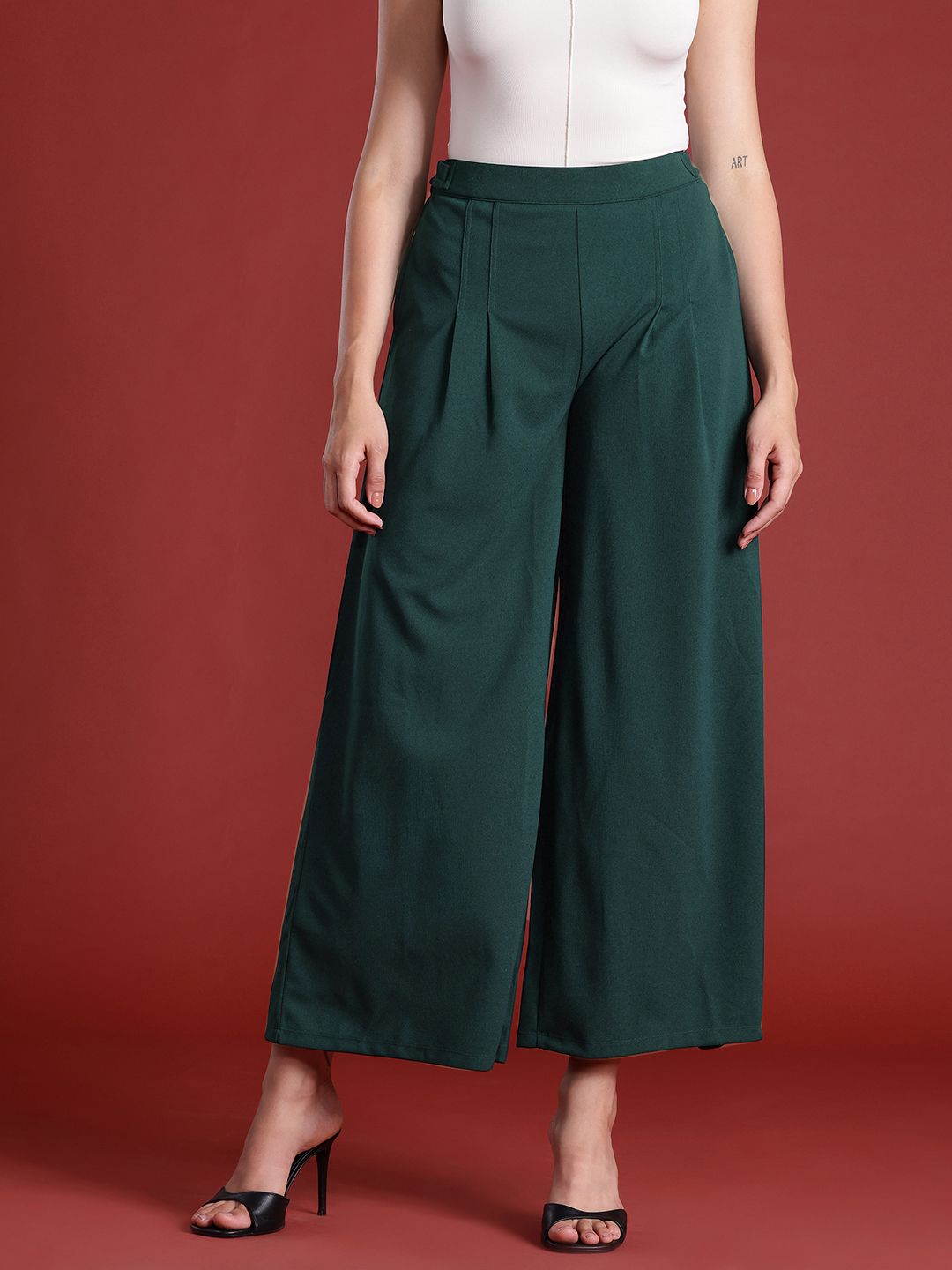 all about you Women Flared Pleated Trousers