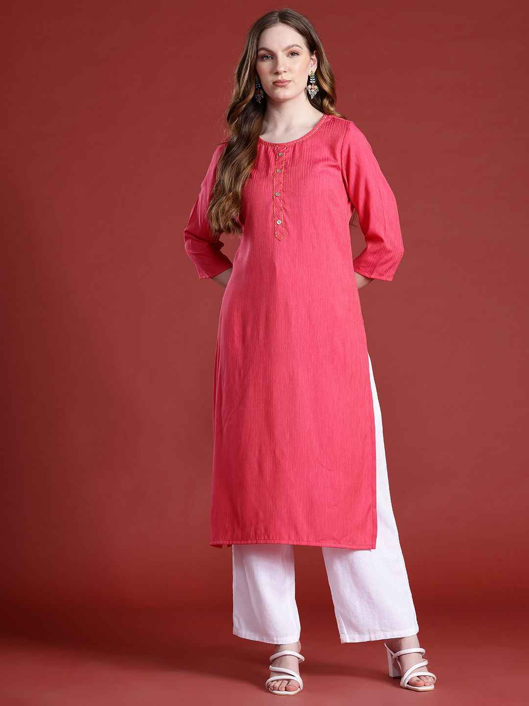Anouk Sequined Straight Kurta