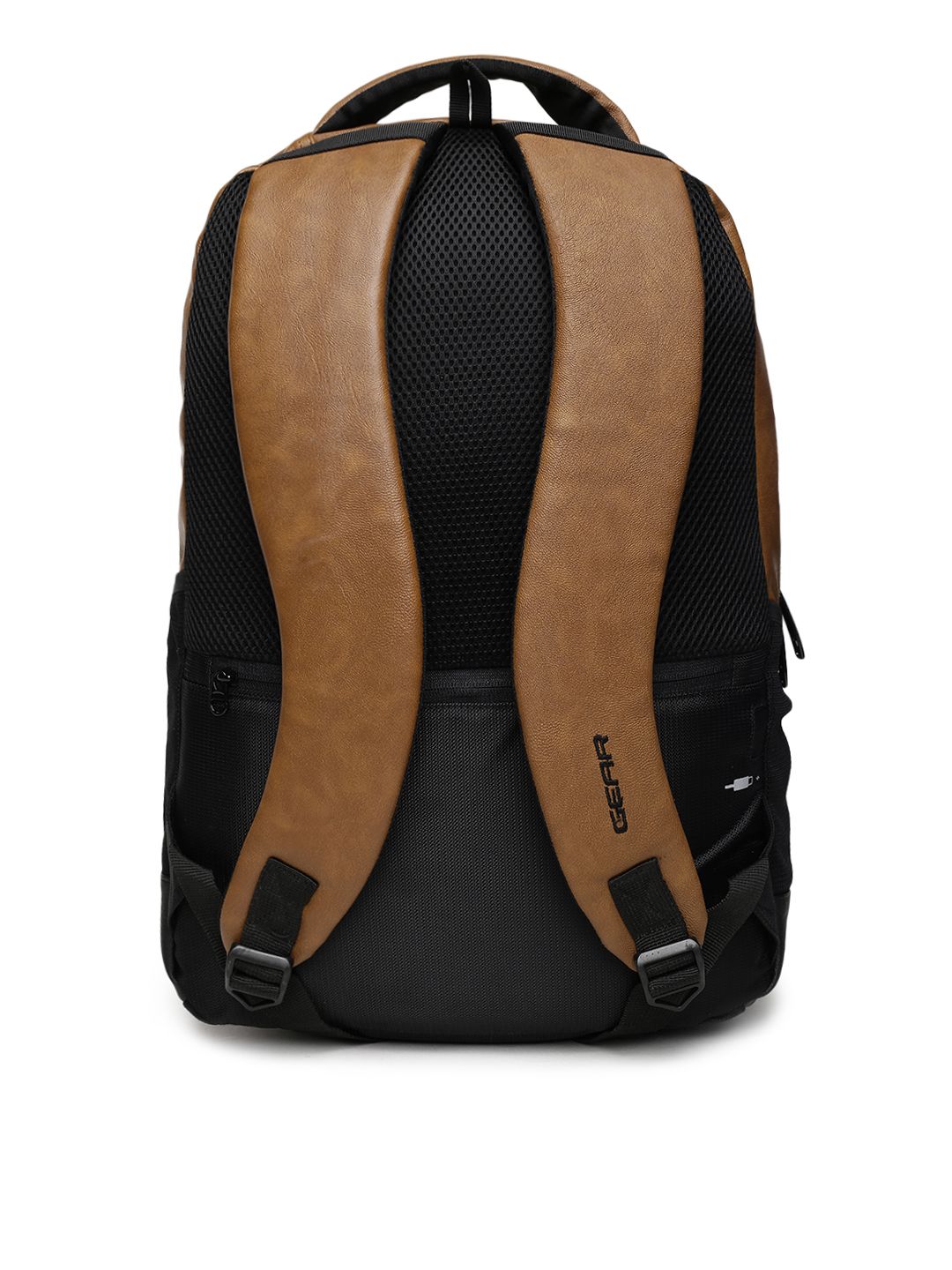 Gear Unisex Brown Faux Leather Solid Backpack