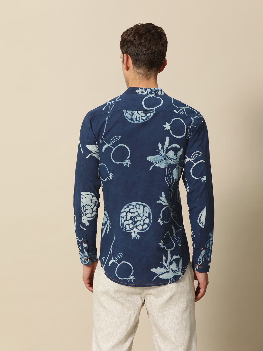 Mr Bowerbird Pure Cotton Tailored Fit Hand Block Printed Casual Shirt