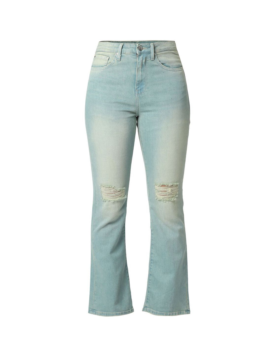 SPYKAR Women High-Rise Mildly Distressed Light Fade Jeans