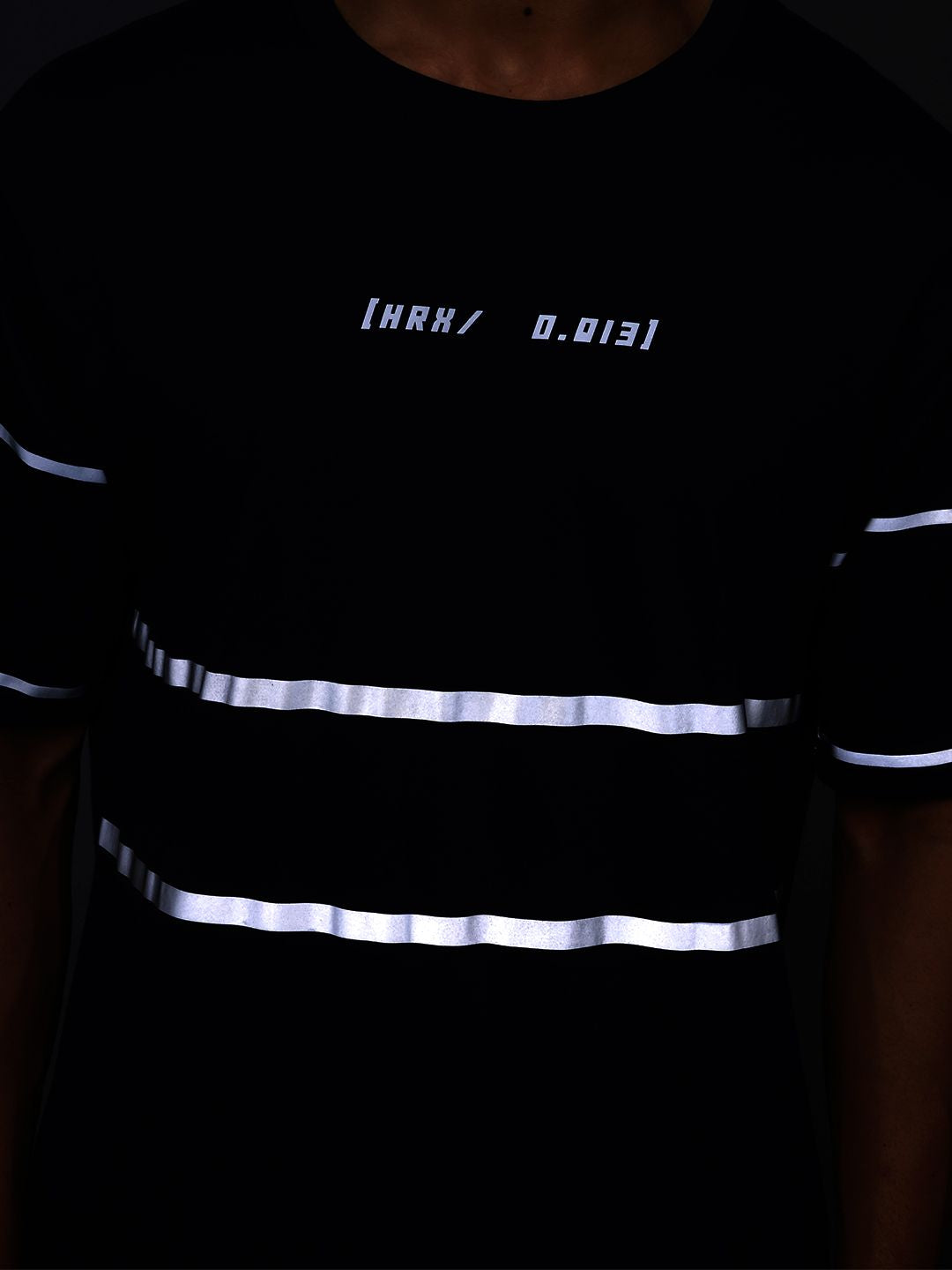 HRX by Hrithik Roshan Men Reflective Striped Relaxed Fit T-shirt