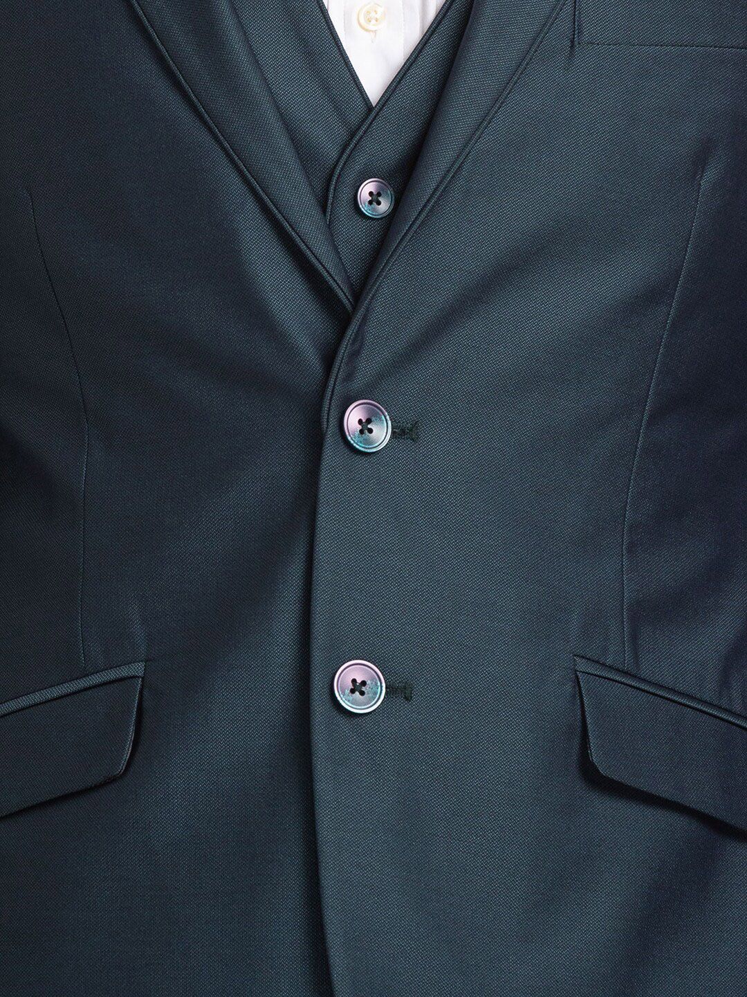 Park Avenue Men Single Breasted Slim Fit 3-Peice Formal Suit