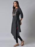 W Ethnic Motifs Yoke Design Thread Work A-Line Kurta