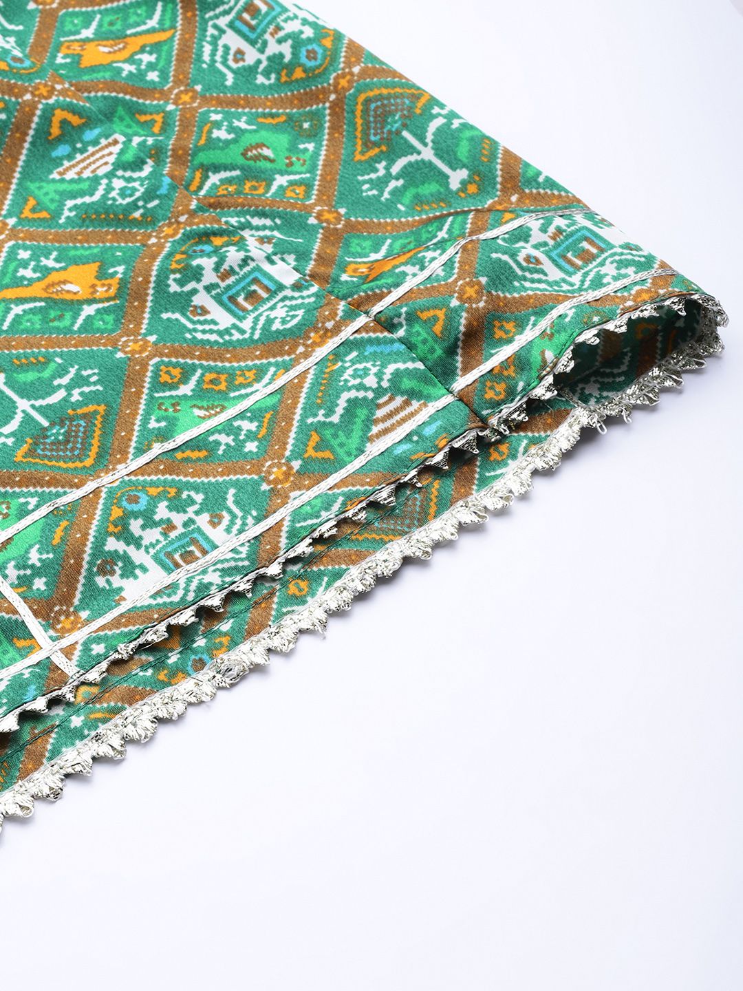 Shae by SASSAFRAS Women Green Floral Printed Flared Ethnic Palazzos