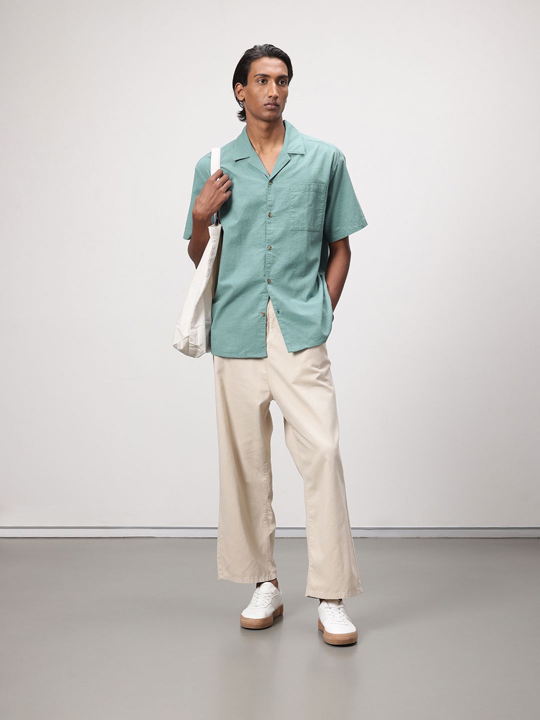 ether Zen Cuban Collar Casual Shirt