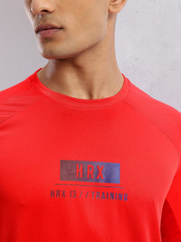 HRX by Hrithik Roshan Brand Logo Printed Rapid-Dry Training T-shirt