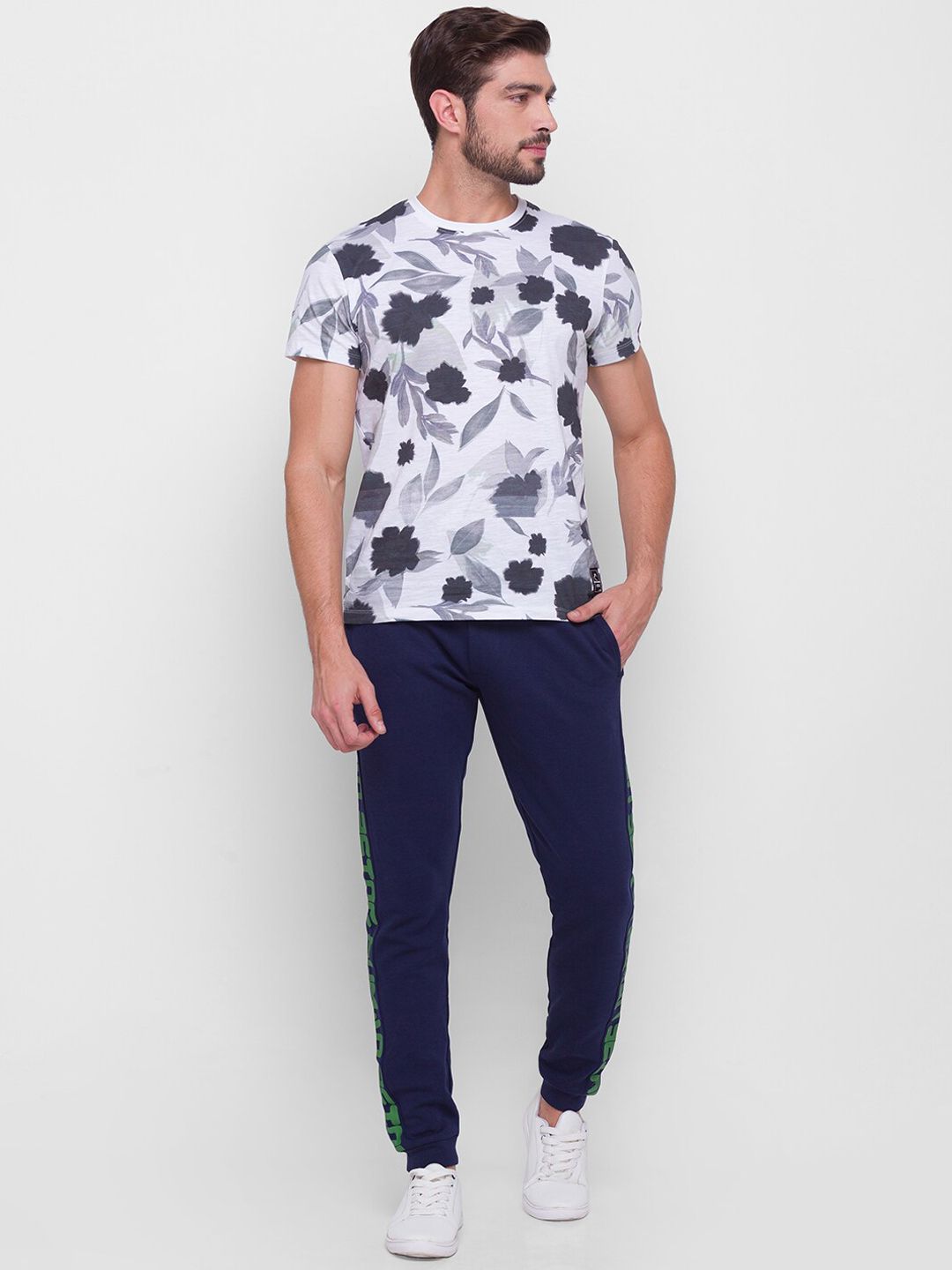 Being Human Men Navy Blue Solid Joggers