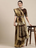 Saree mall Brown Silk Cotton Banarasi Saree