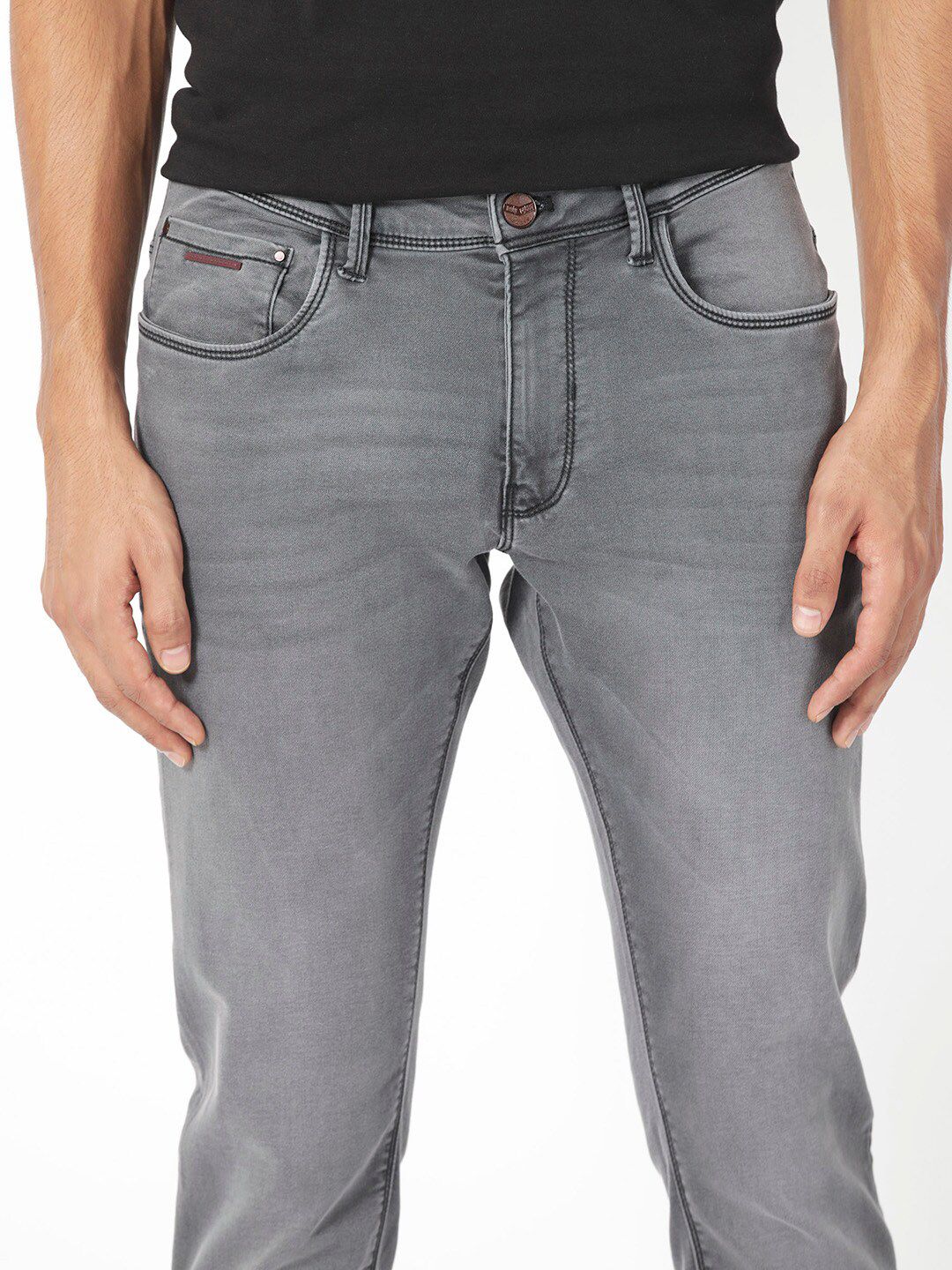 RARE RABBIT Men Switz Slim Fit Mid-Rise Cotton Stretchable Jeans