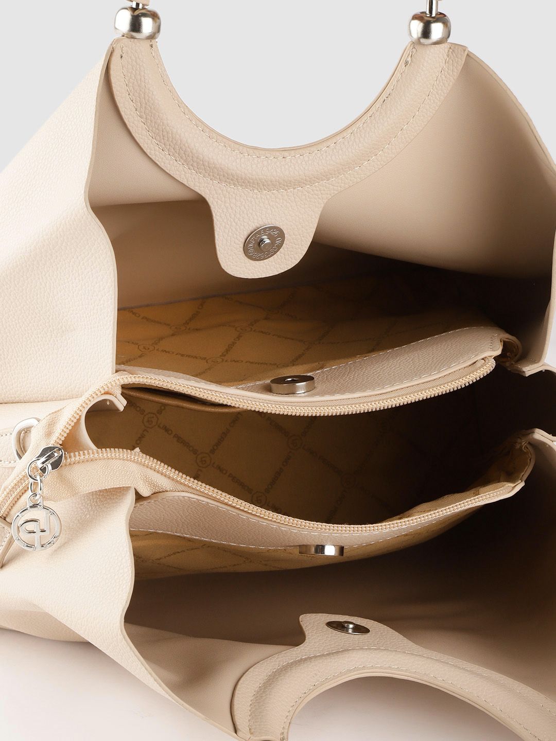 Lino Perros Beige Solid Handheld Bag