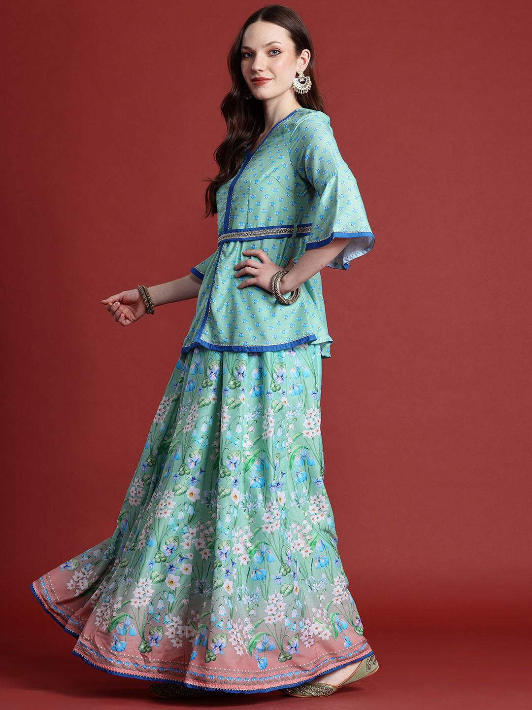 Anouk Ready to Wear Printed Fusion Lehenga Choli