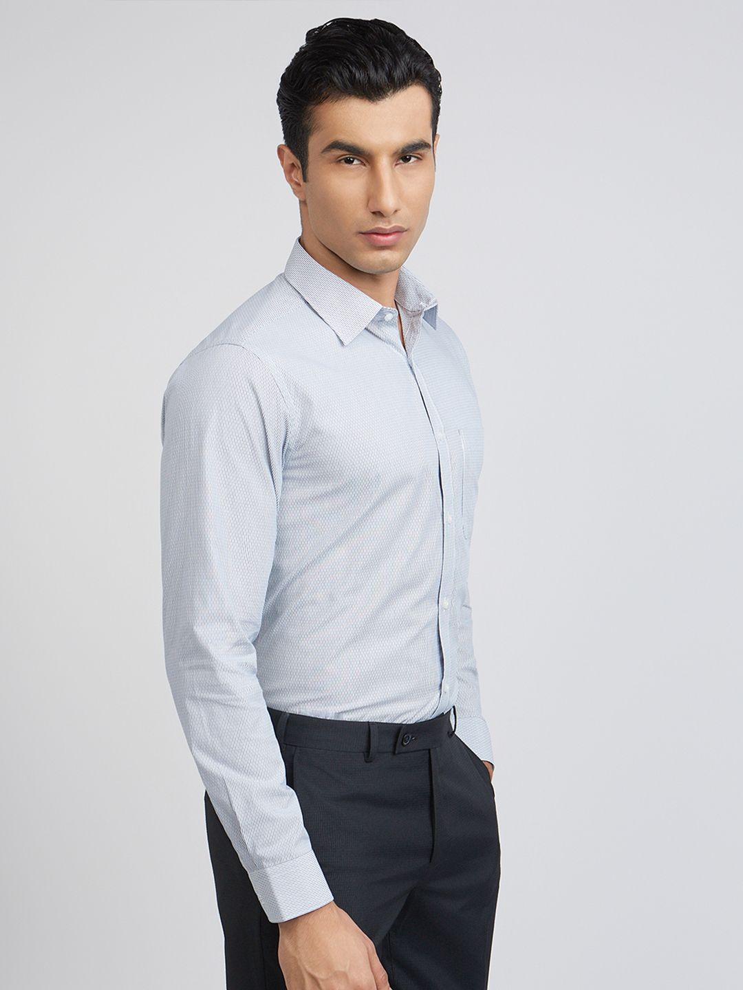Raymond Pure Cotton Slim Fit Striped Formal Shirt