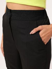 Women Soft Edgy Meets Chic High-Rise Trousers