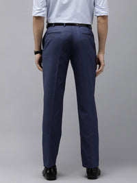 Park Avenue Men Self Design Mid-Rise Textured Formal Trouser