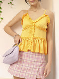 DressBerry Ruffle Fantasy Crinkled Strappy Top