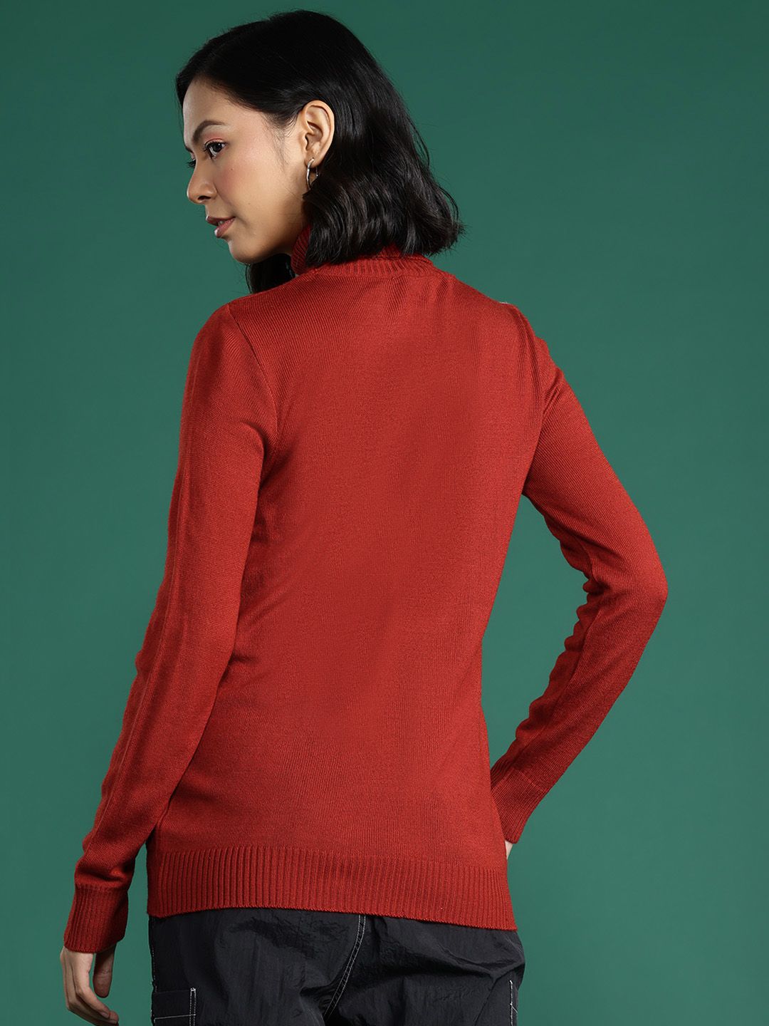 DressBerry Floral Printed Turtle Neck Pullover