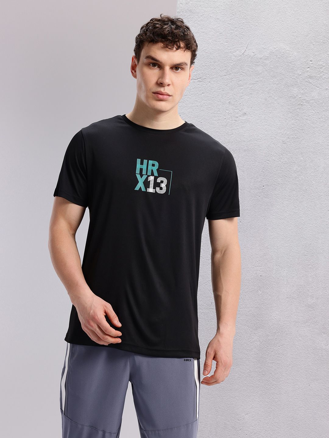 HRX by Hrithik Roshan Rapid-dry Brand Logo Print Running T-shirt