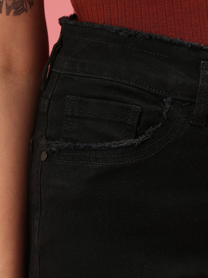 DressBerry Women Baggy Wide Leg Fit High-Rise Stretchable Jeans