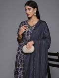 Libas Women Floral Printed High Slit Gotta Patti Kurta with Trousers & With Dupatta