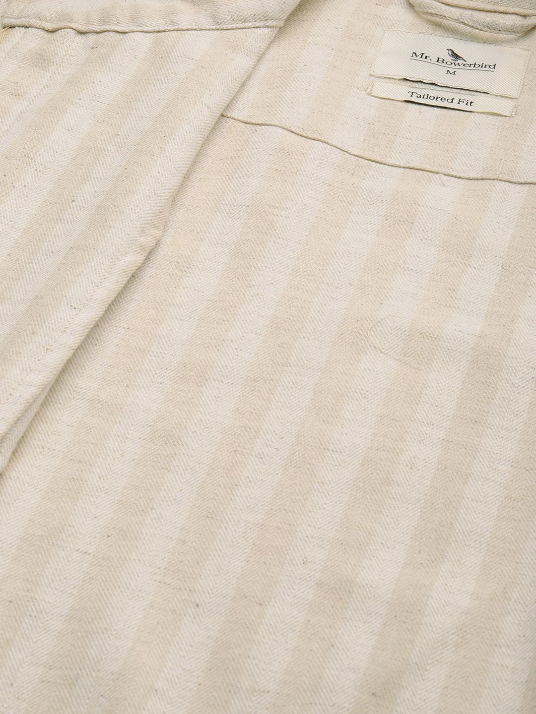 Mr Bowerbird Men Beige Off White Striped Tailored Jacket