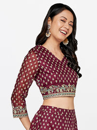 Global Desi Print Crop Top