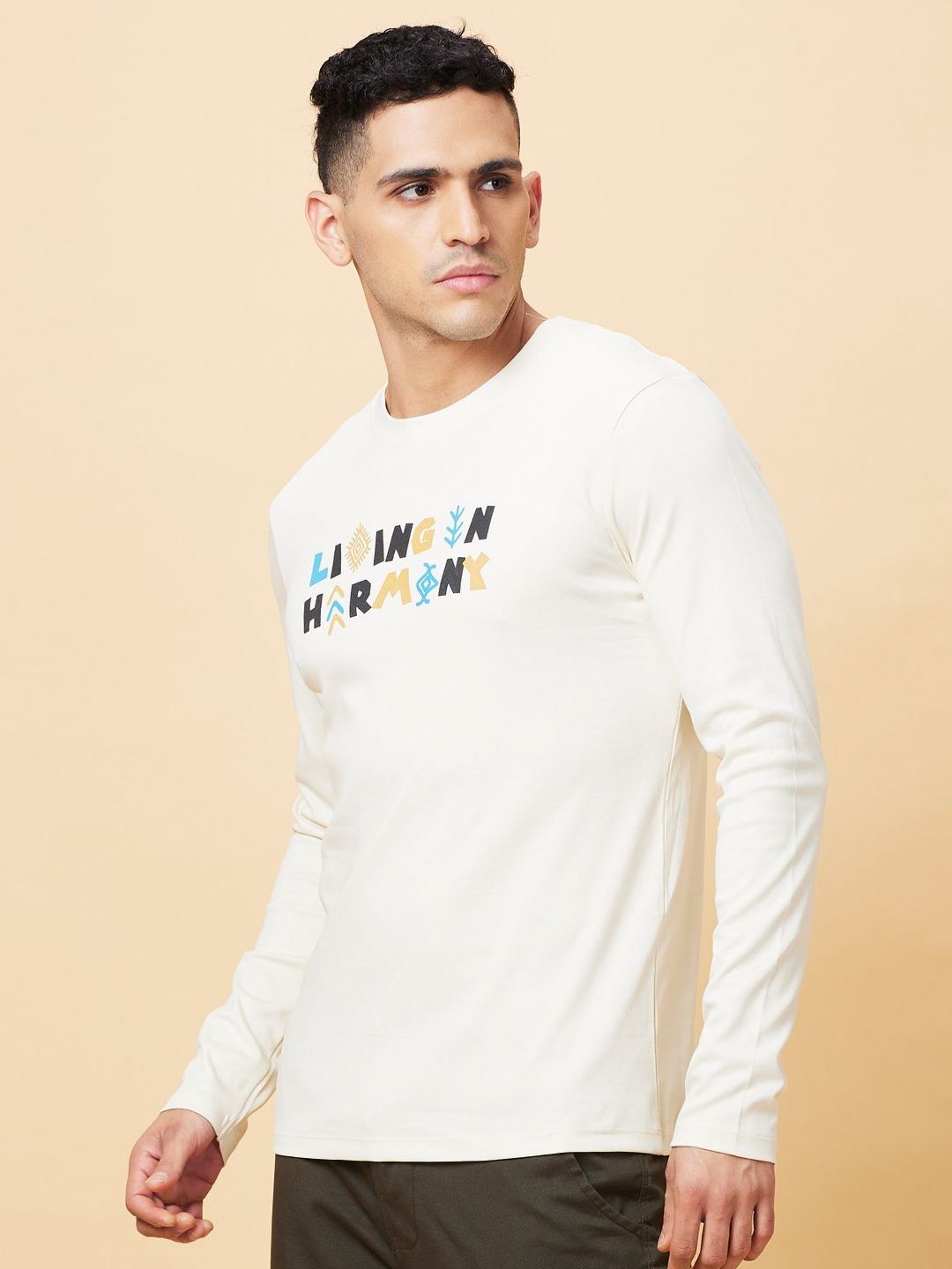 Being Human Men Typography Printed Applique T-shirt