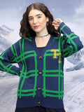 Tokyo Talkies Checked V-Neck Cardigan