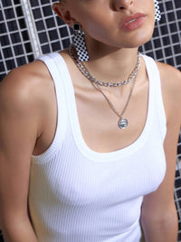 SASSAFRAS White Scoop Neck Tank Top