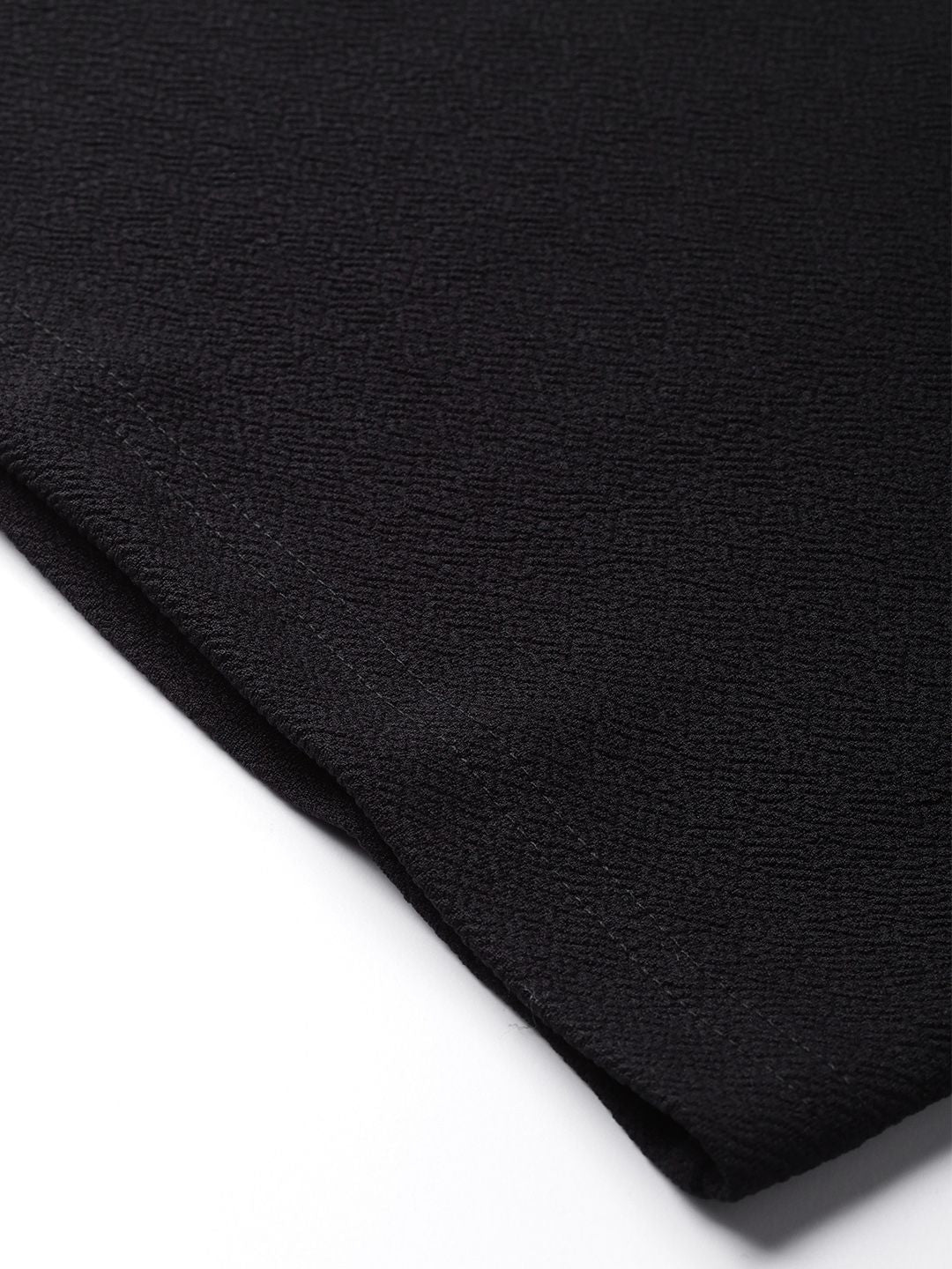 SASSAFRAS Black Ribbed Midi Pencil Skirt