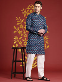 Anouk Mandarin Collar Indie Floral Printed Pure Cotton Kurta