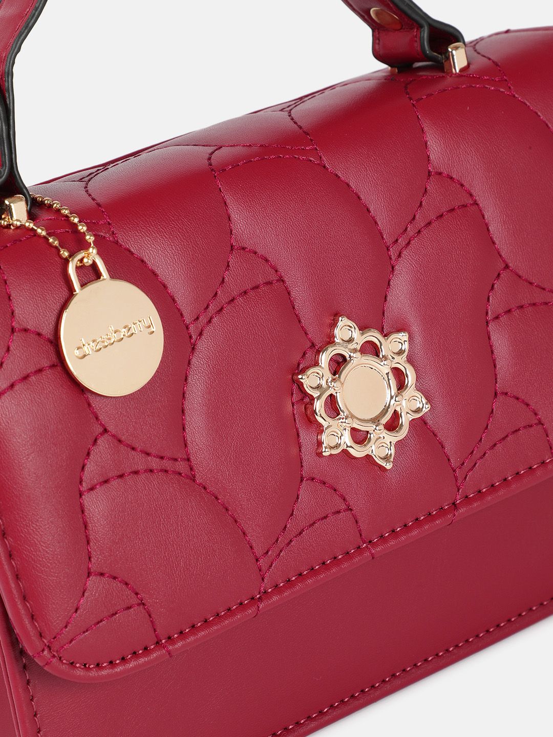 DressBerry Structured Satchel with Quilted Details