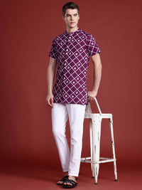 Anouk Men Cotton Geometric Indie Prints Kurta