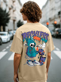 Bewakoof Typography Printed Drop-Shoulder Cotton Oversized T-shirt