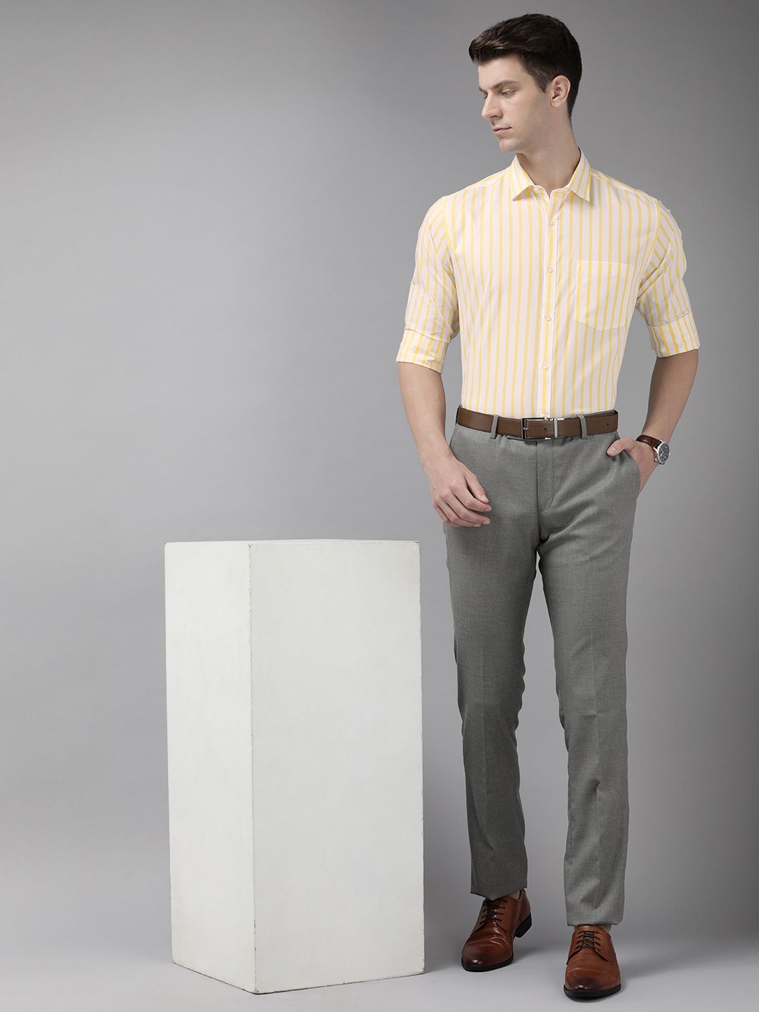 Park Avenue Pure Cotton Slim Fit Striped Formal Shirt