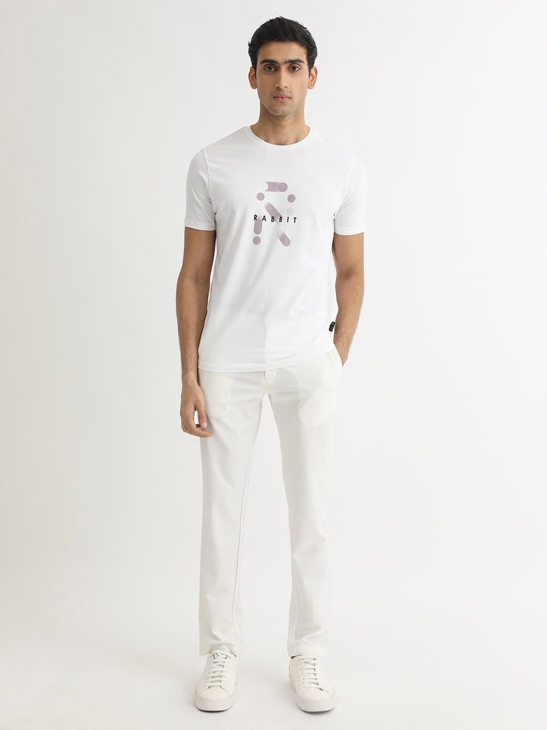 RARE RABBIT Men Dunstone Typography Printeds Slim Fit Cotton T-Shirt