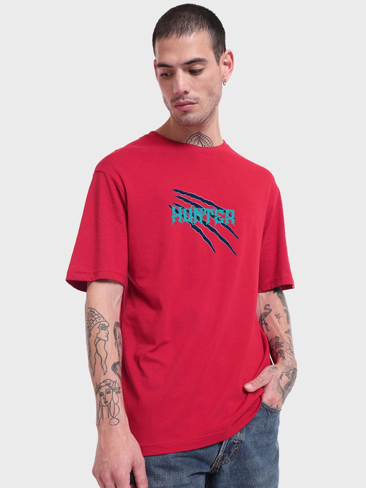 Bewakoof Graphic Printed Drop-Shoulder Sleeves Oversized Cotton T-shirt