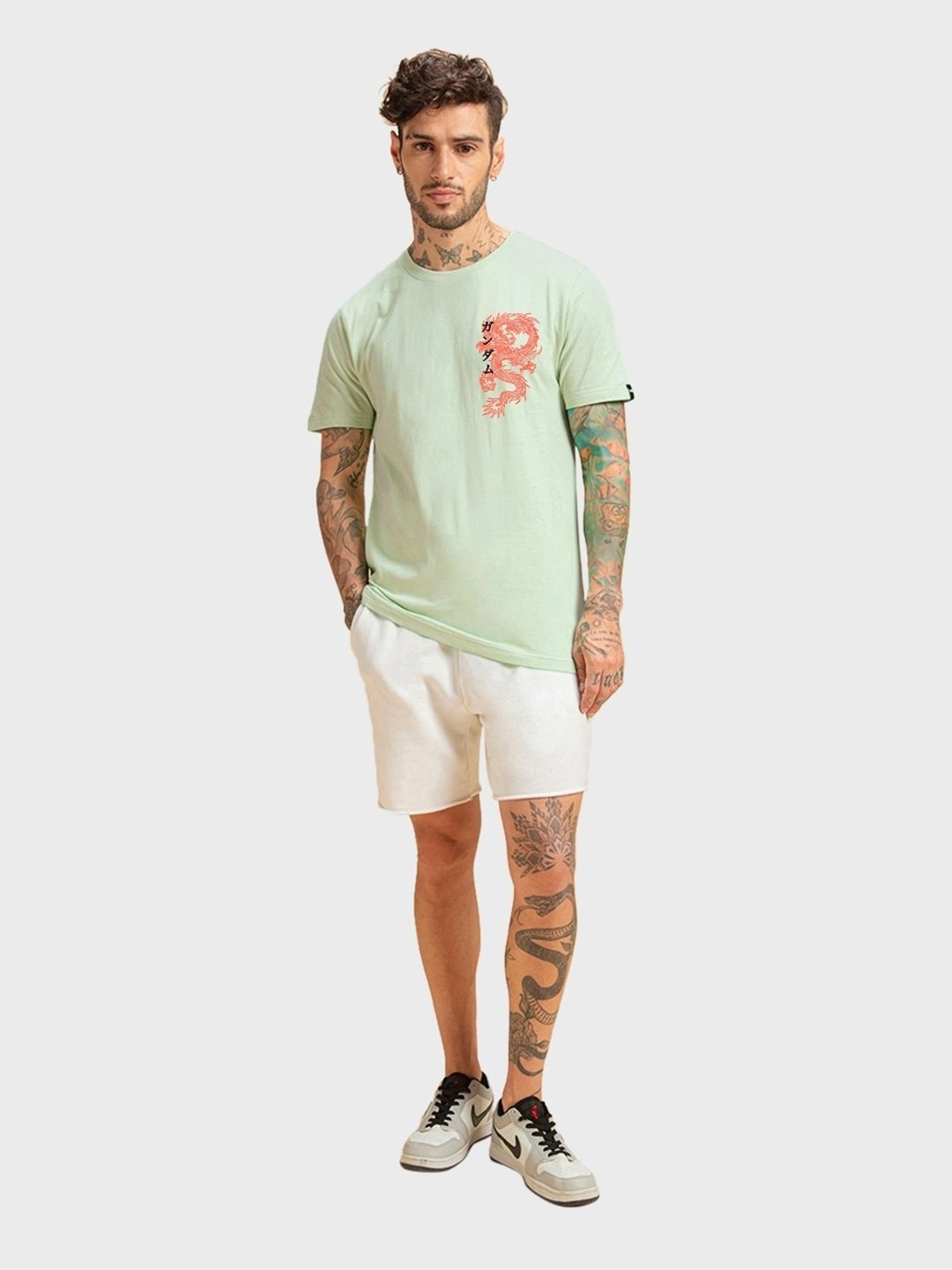 Bewakoof Green Graphic Printed Cotton T-shirt