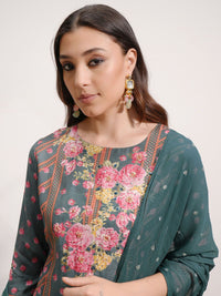 Vishudh Floral Printed Regular Beads and Stones Kurta with Sharara & With Dupatta