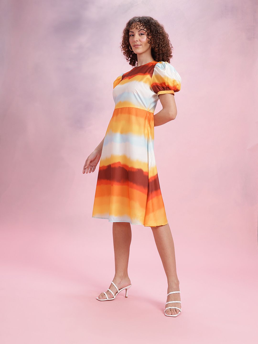 DressBerry Tie and Dyed Fit & Flare Dress